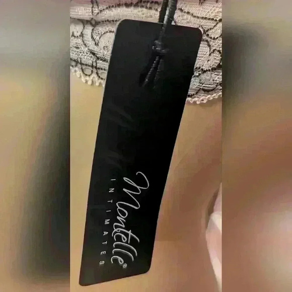 Montelle Intimates 9288 Plunge Unlined Bra 34A Seashell/Black - Picture 6 of 7